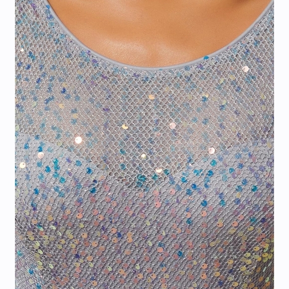 Elegant Round Neckline Sequins Floor Length Evening Dress - Picture 3 of 11